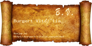 Burgert Vitália névjegykártya